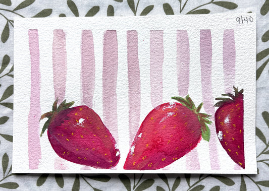 #9 Pink Striped Strawberries- Original
